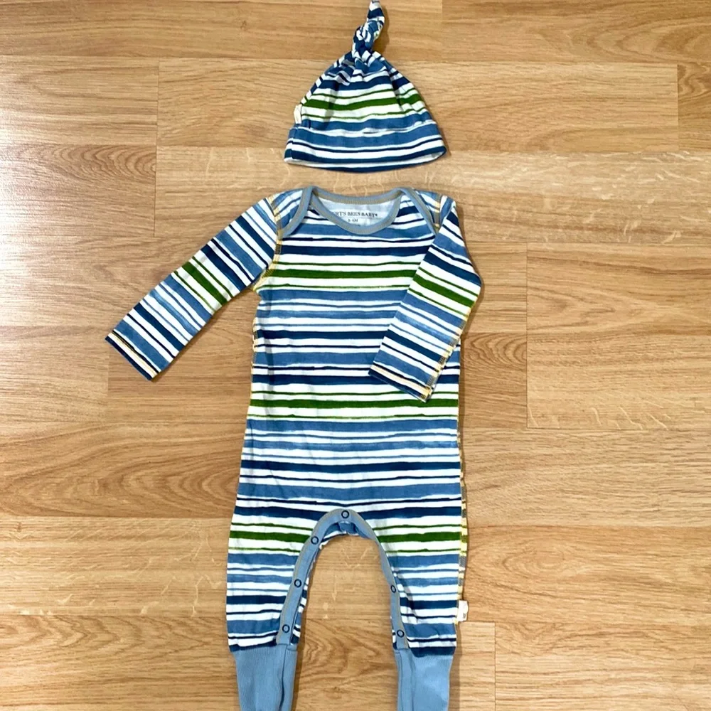 Burt’s Bees Romper & Hat Set - Picture 1 of 2